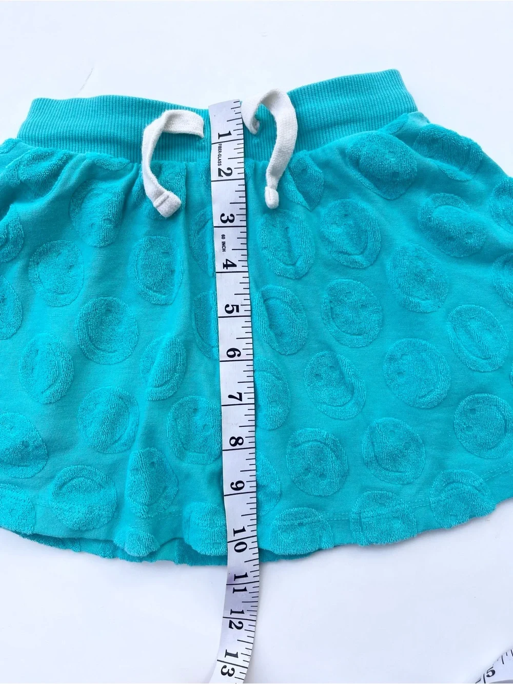 Old Navy Girls Cerulean Blue Smiley Face Skirt XS 5
